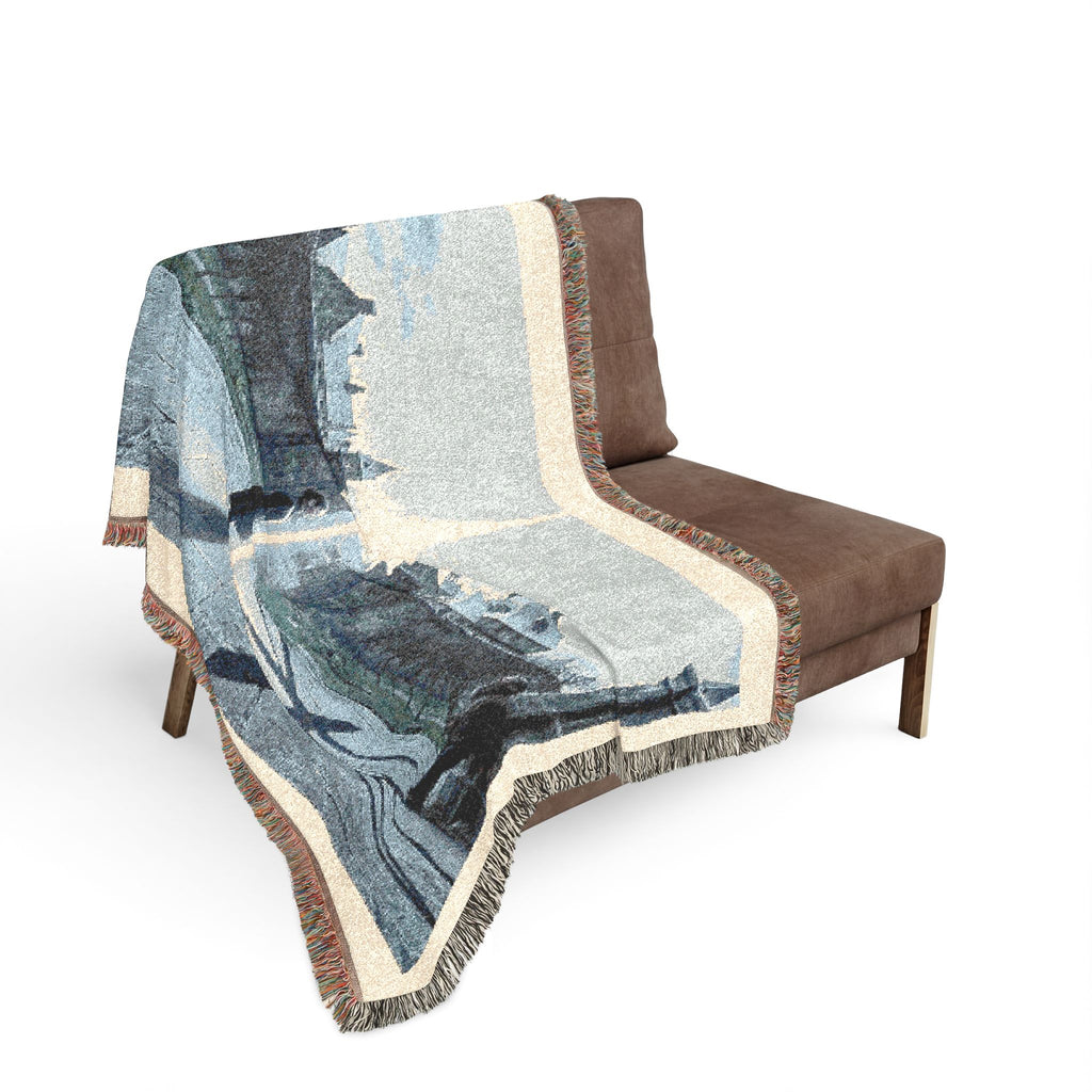 Woven Blanket — Cityscape Night & Dawn Tapestry Throw