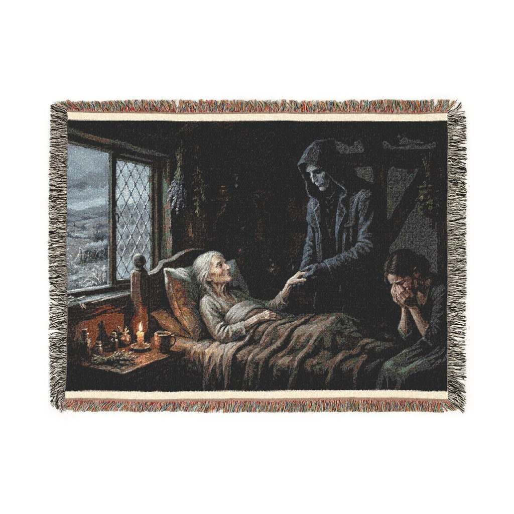 Candlelit Victorian Woven Blanket — Gothic Literary Throw