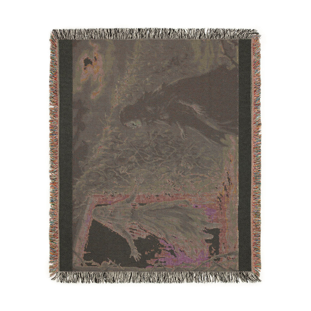 Gothic Mirror Woven Blanket — Haunting Phantom Reflection Throw