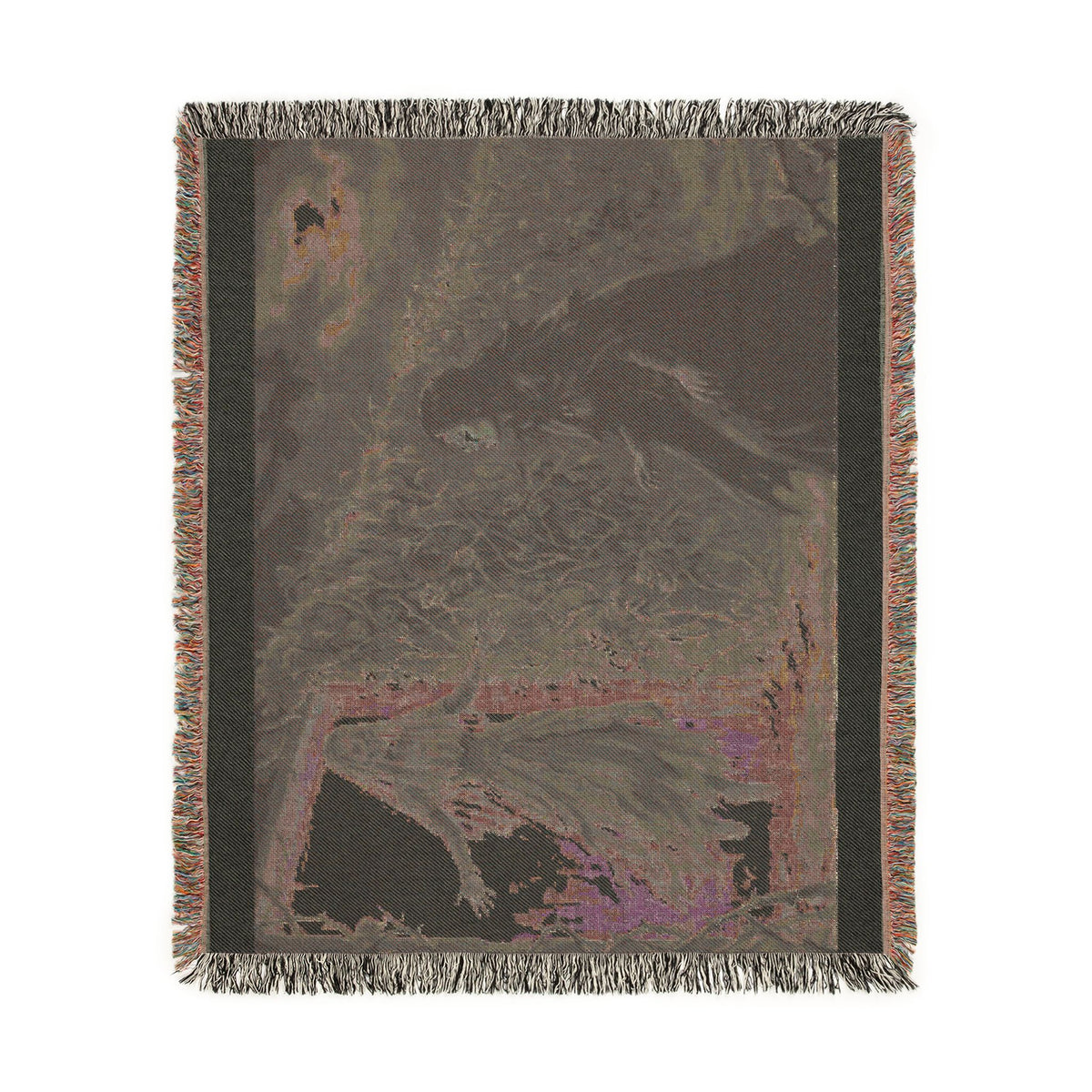 Gothic Mirror Woven Blanket — Haunting Phantom Reflection Throw