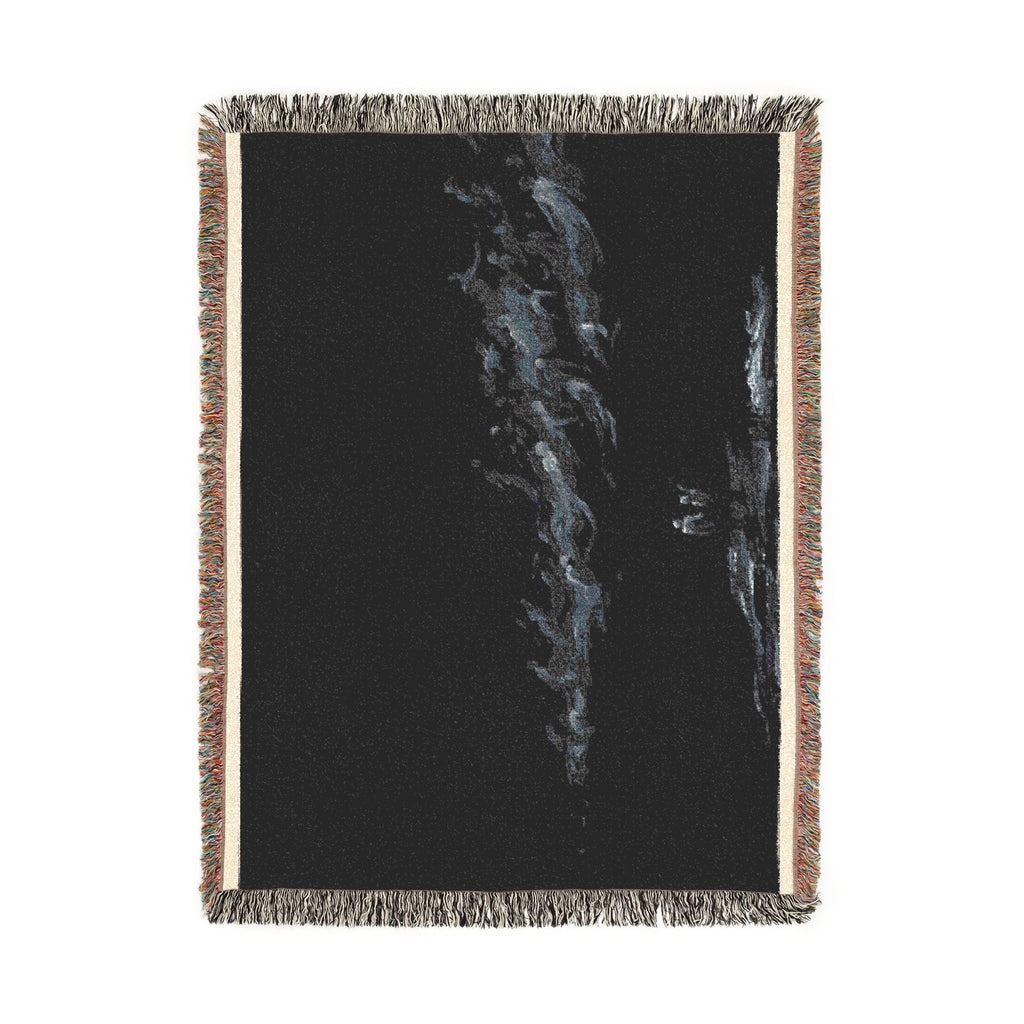 Woven Blanket - Subtle Night Sky Throw with Wispy Cloud Design