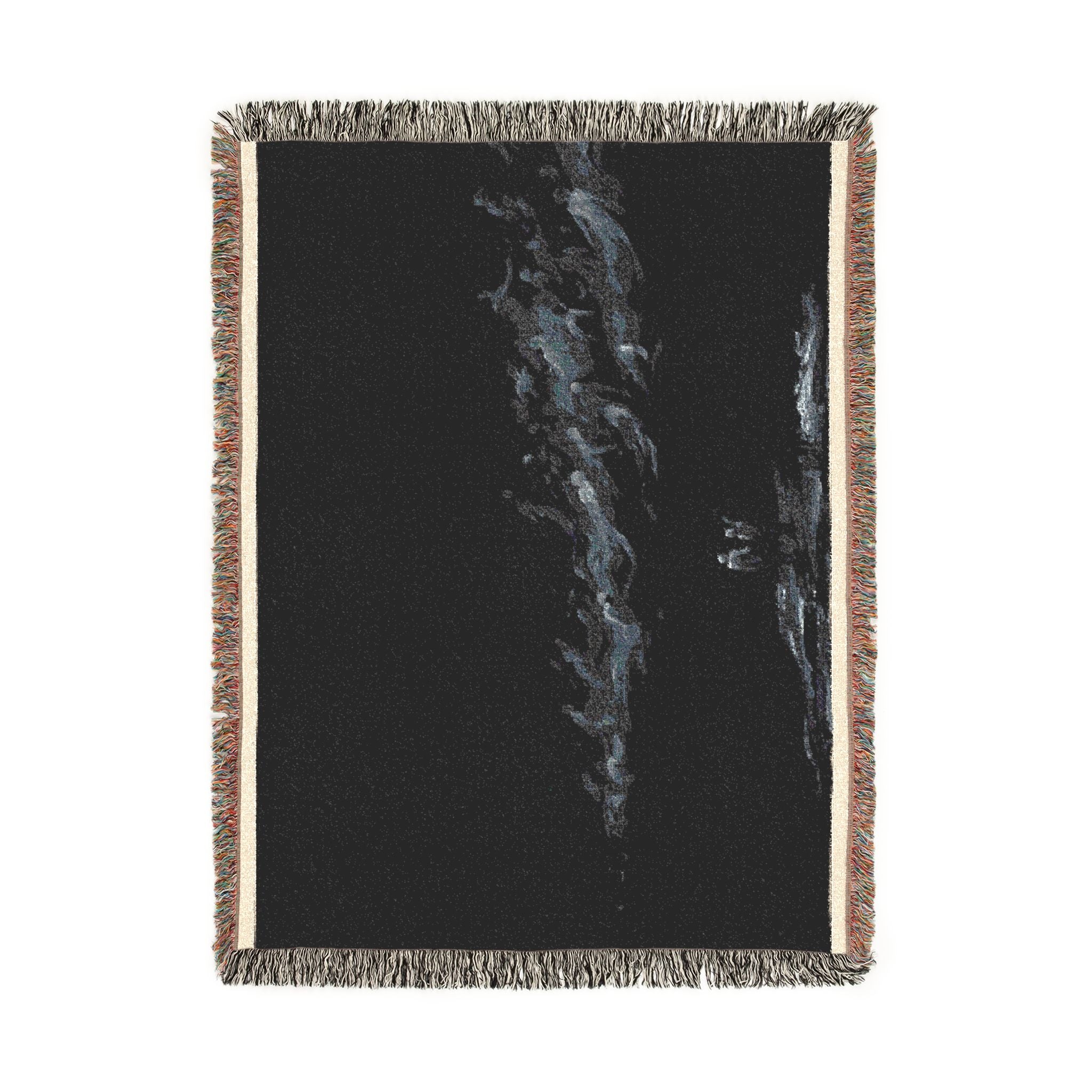 Woven Blanket - Subtle Night Sky Throw with Wispy Cloud Design