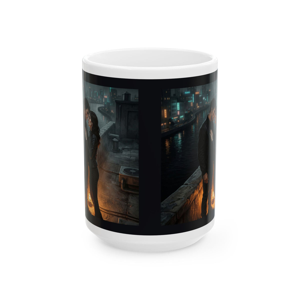Rooftop Vow Ceramic Mug - Dark Fantasy Romance Coffee Cup