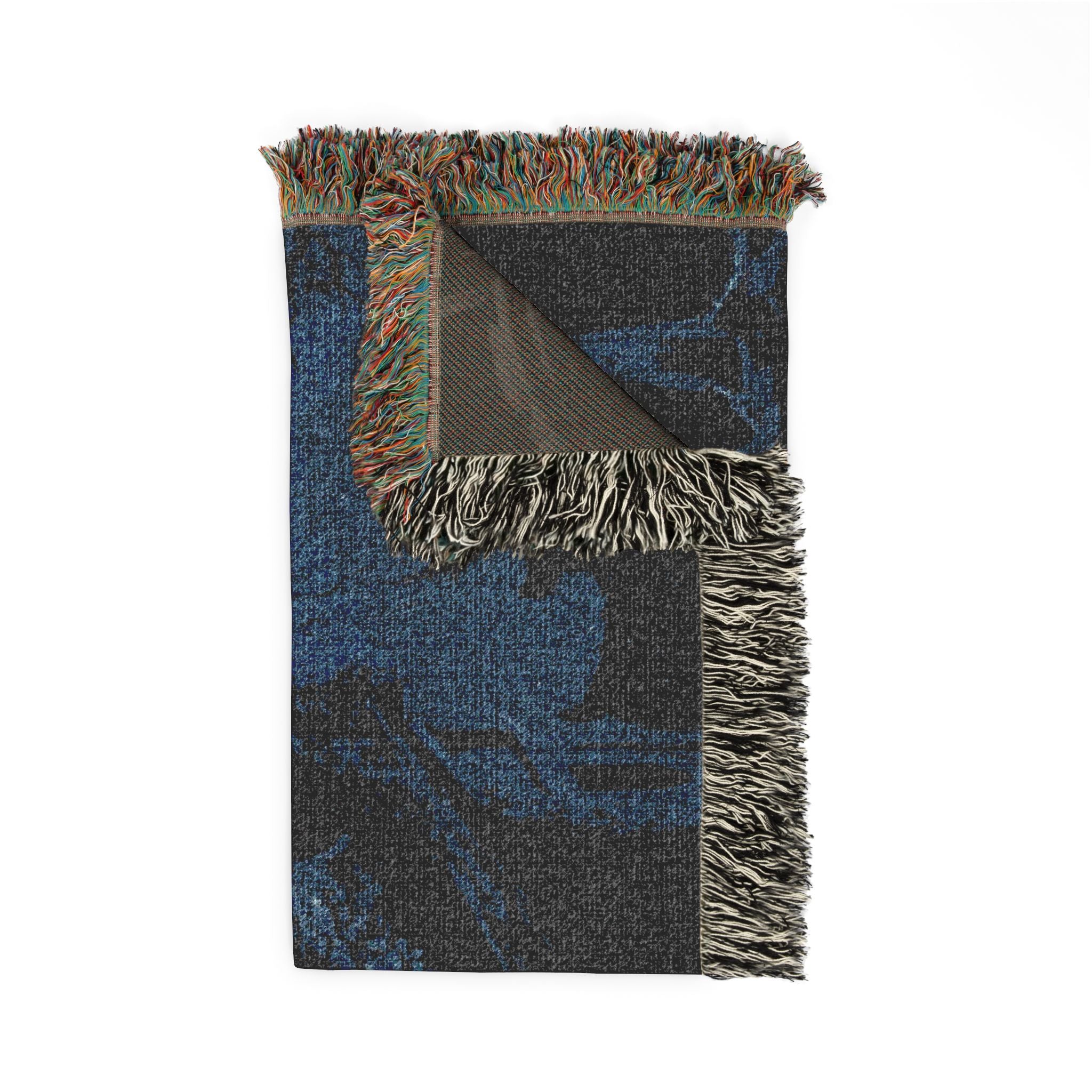 Gothic Cathedral Woven Blanket — Mystical Night Cloister Throw