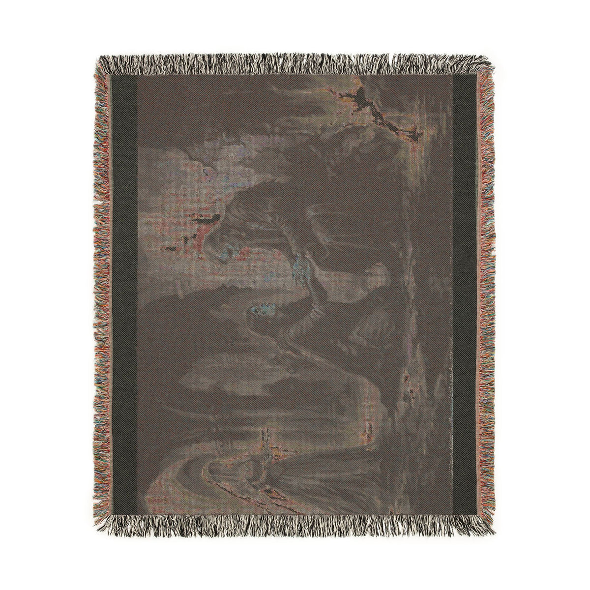 Woven Blanket - Gothic Cloister Scene Tapestry Throw (Medieval Prayer Artwork)
