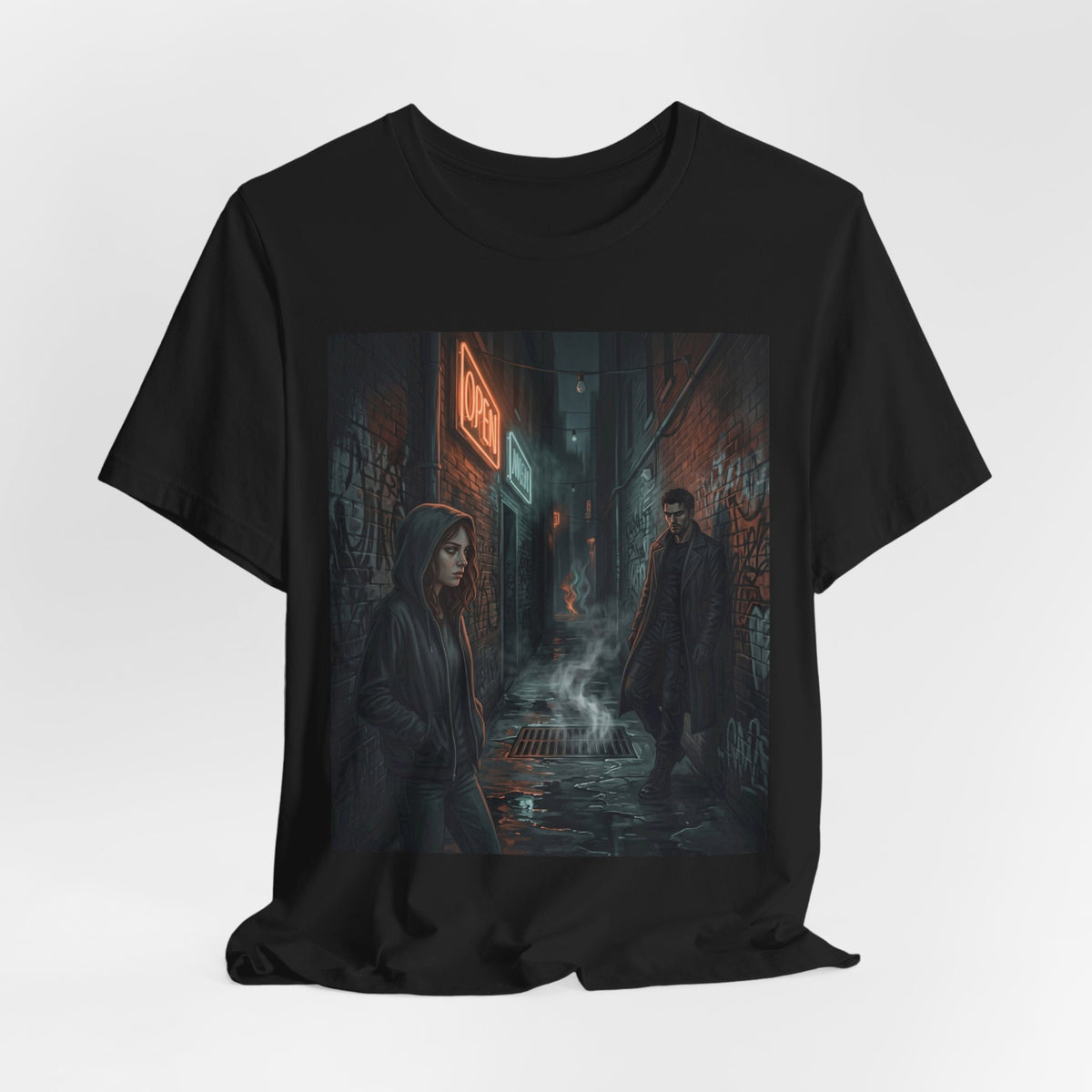 The Hunters Alley T-Shirt - Neon Noir Dark Romance Tee