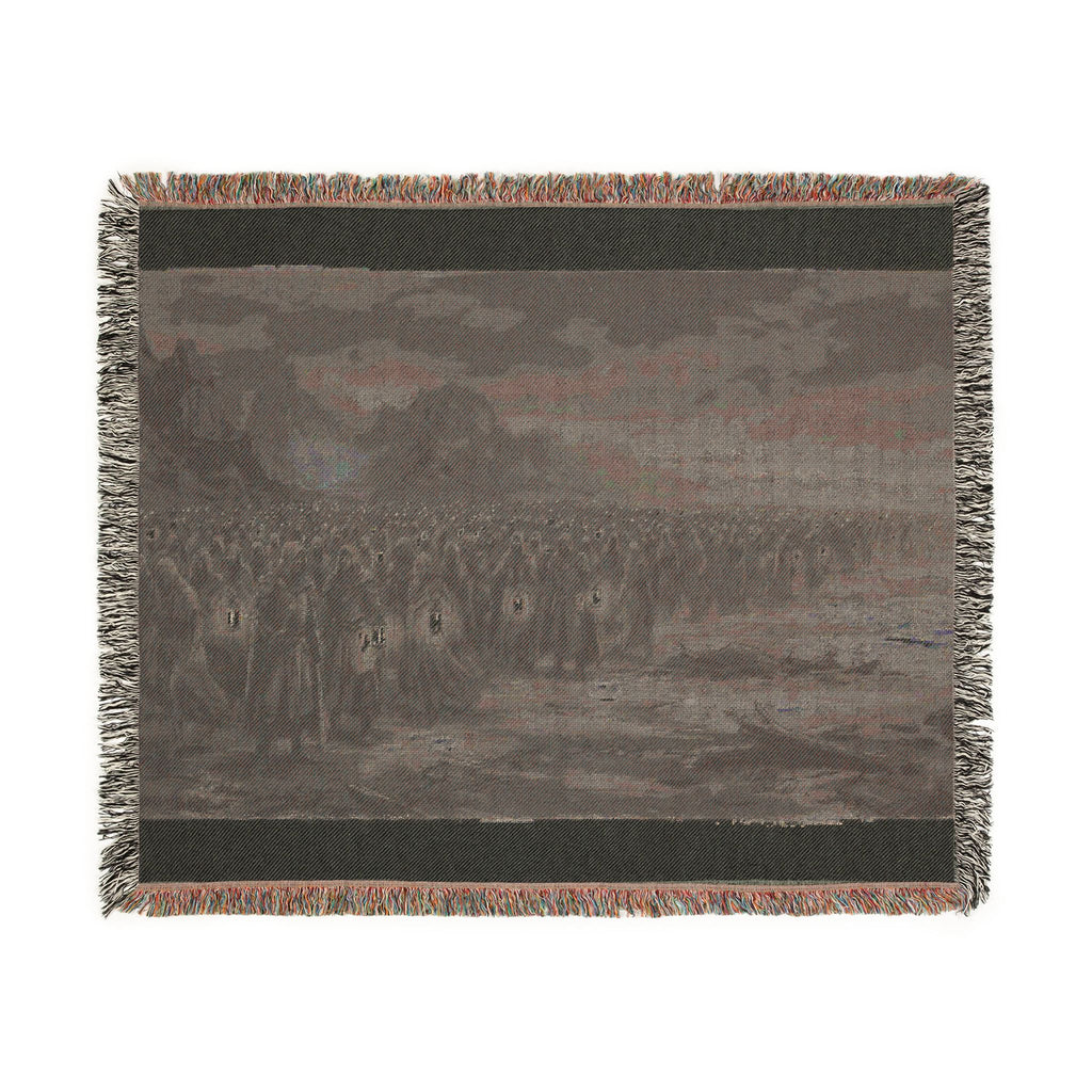 Lantern-Lit Coastal Woven Blanket — Gothic Shore Night Throw