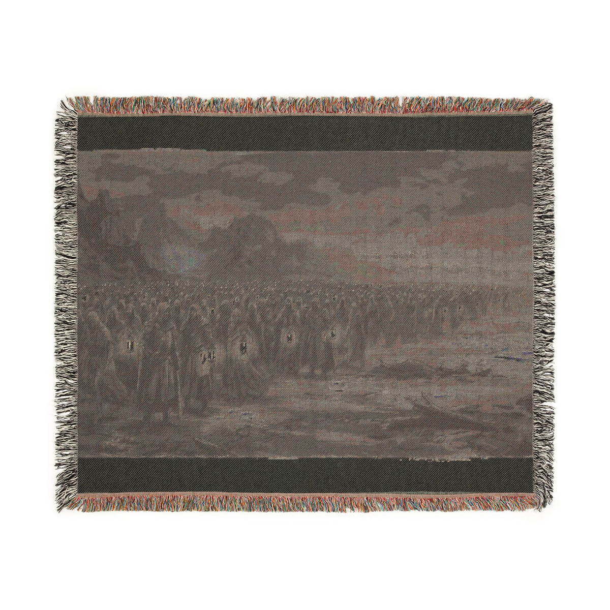 Lantern-Lit Coastal Woven Blanket — Gothic Shore Night Throw