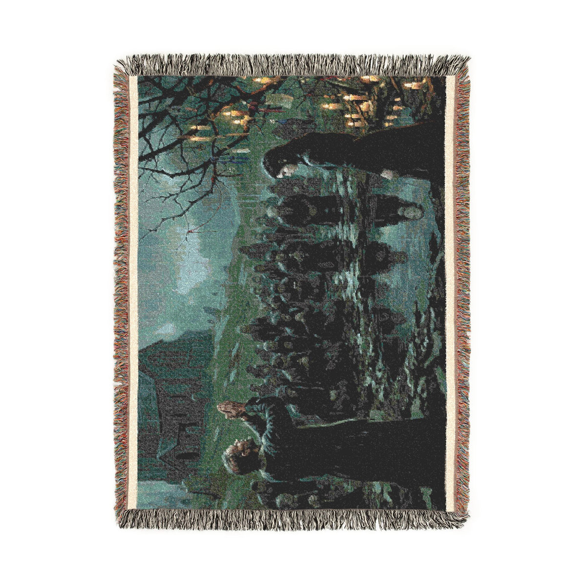 Gothic Lantern Procession Woven Blanket