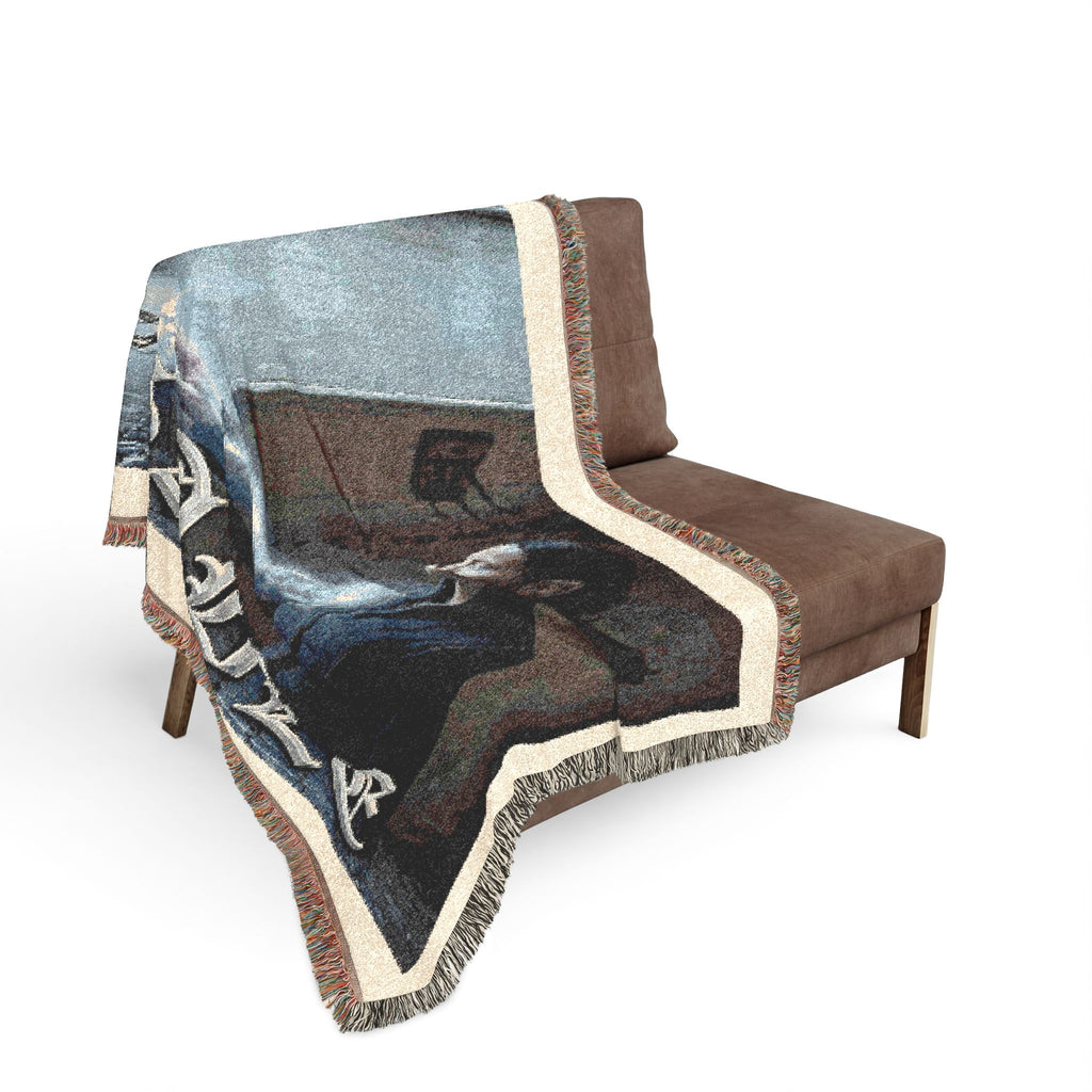 Woven Blanket — 'Sable' Vintage Girl at Window Tapestry Throw