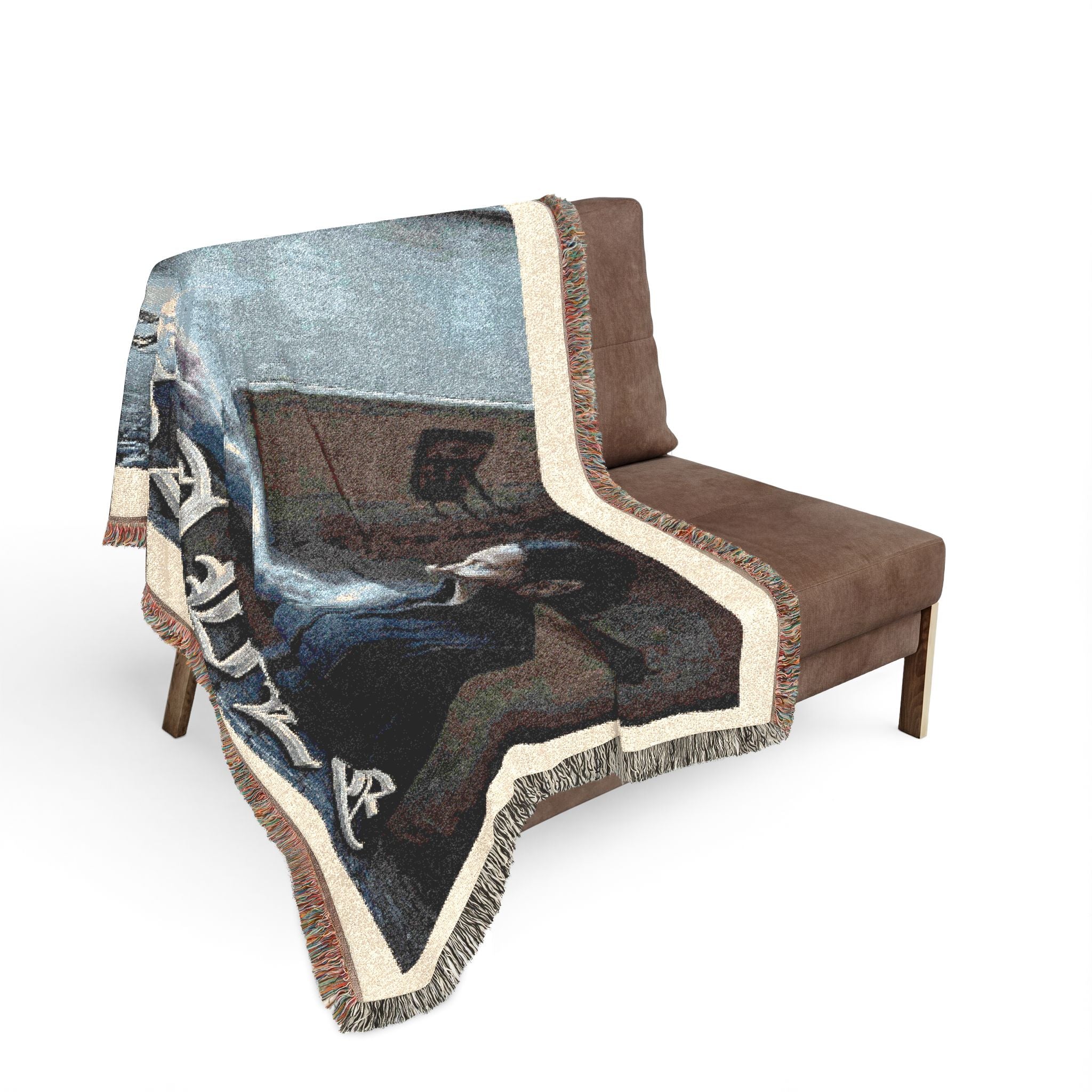 Woven Blanket — 'Sable' Vintage Girl at Window Tapestry Throw
