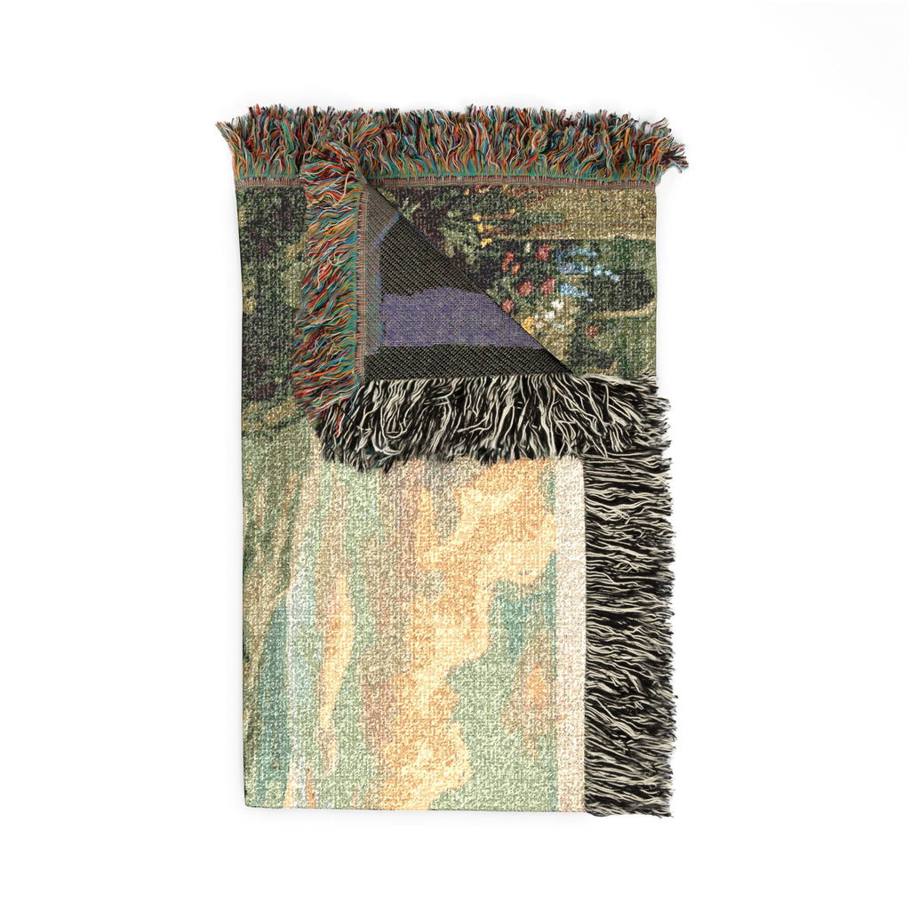 Pastoral Landscape Woven Blanket — Religious Countryside Throw