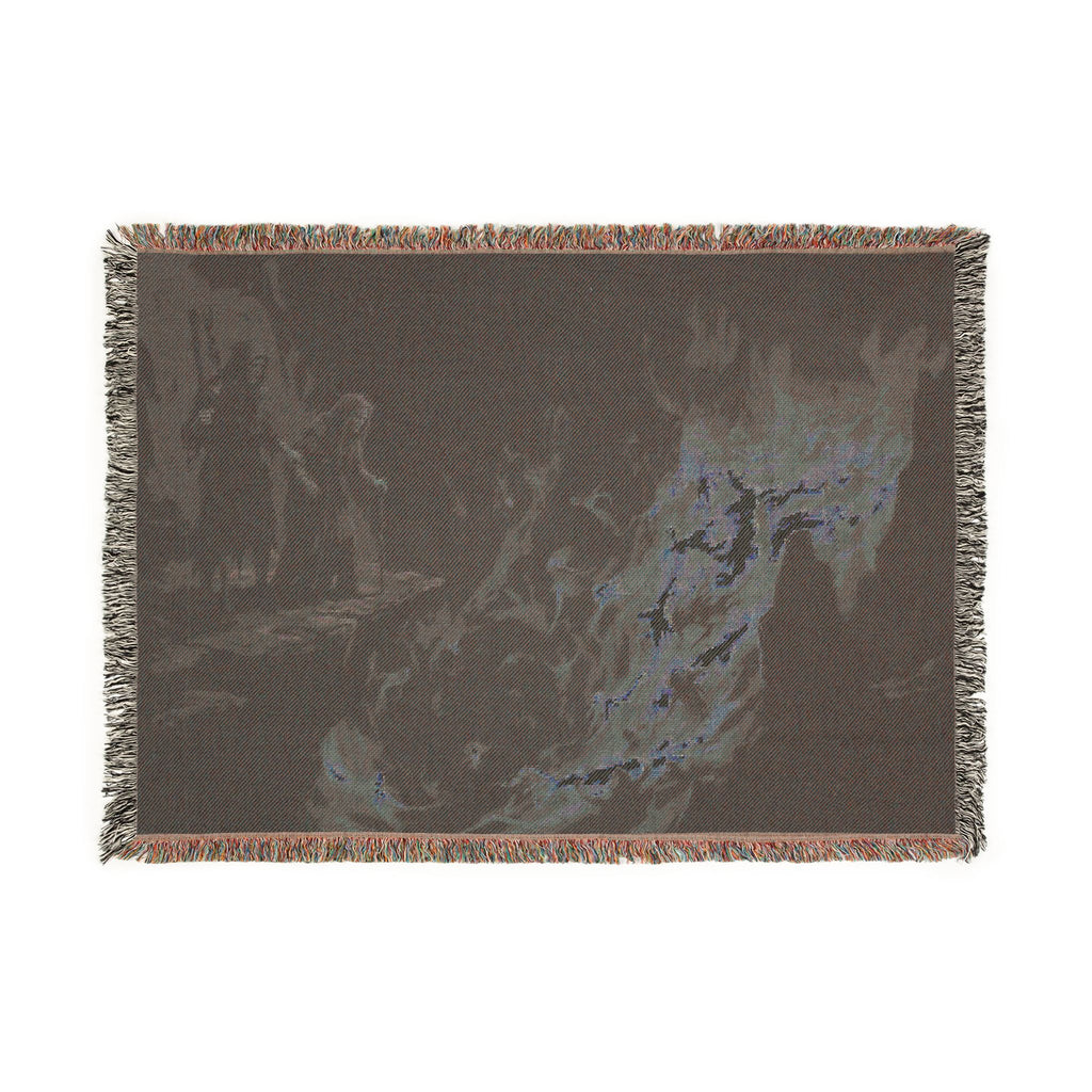 Fire and Smoke Woven Blanket — Dramatic Abstract Fireplace Throw