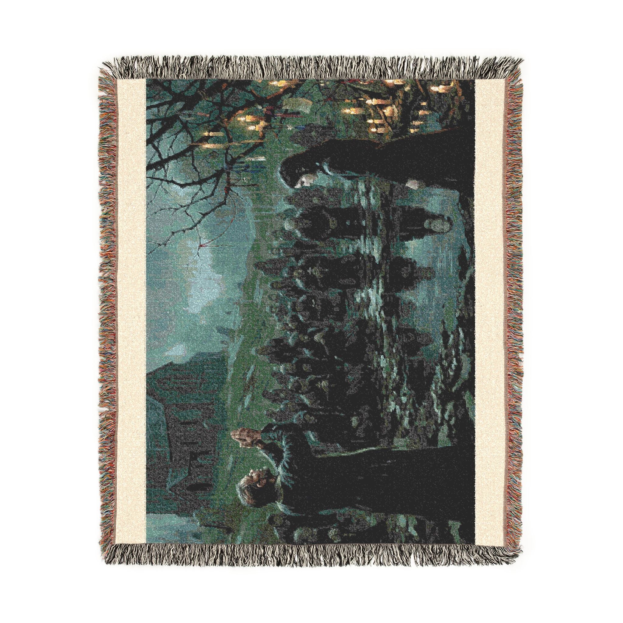Gothic Lantern Procession Woven Blanket