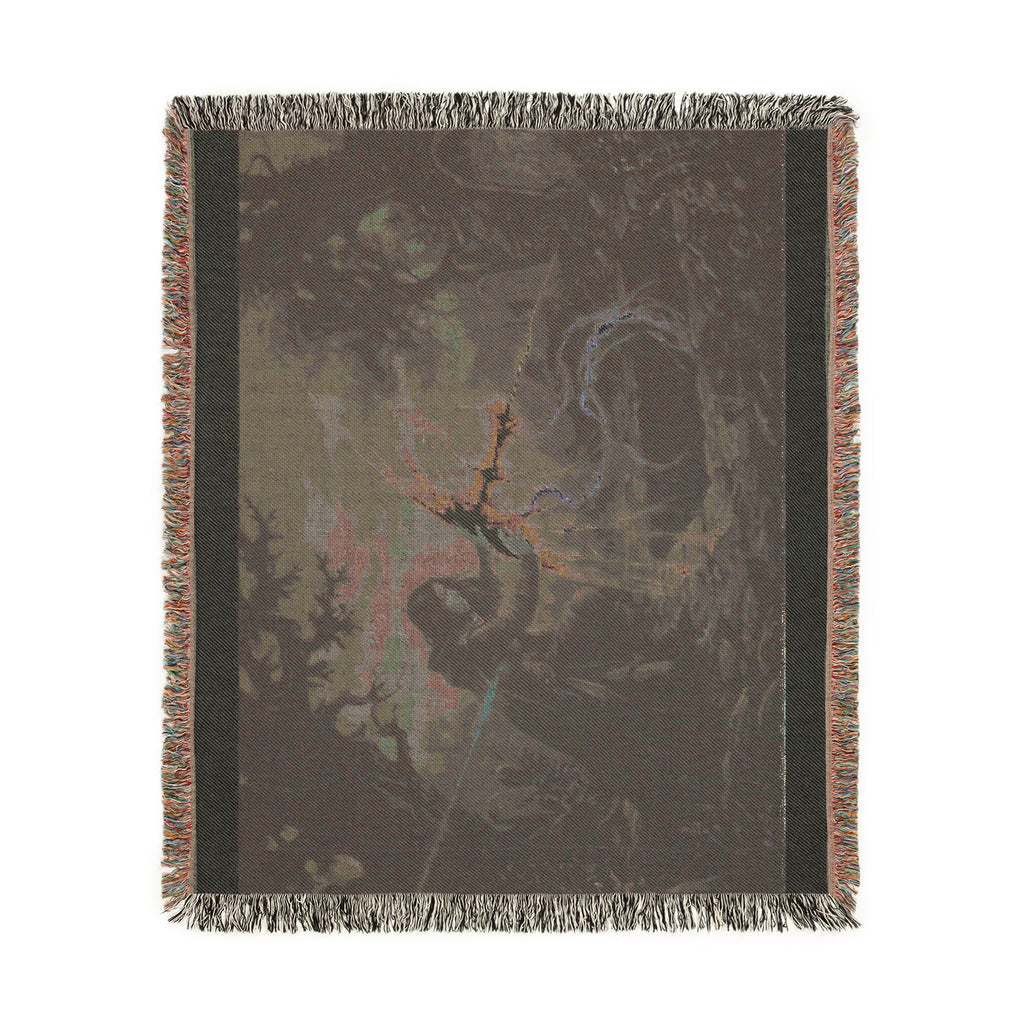 Dragon Knight Woven Blanket – Fantasy Battle Tapestry Throw