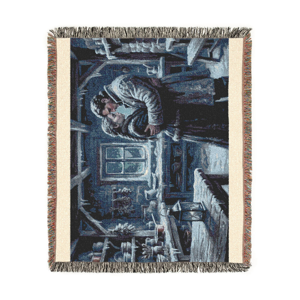 Romantic Cabin Embrace Woven Blanket