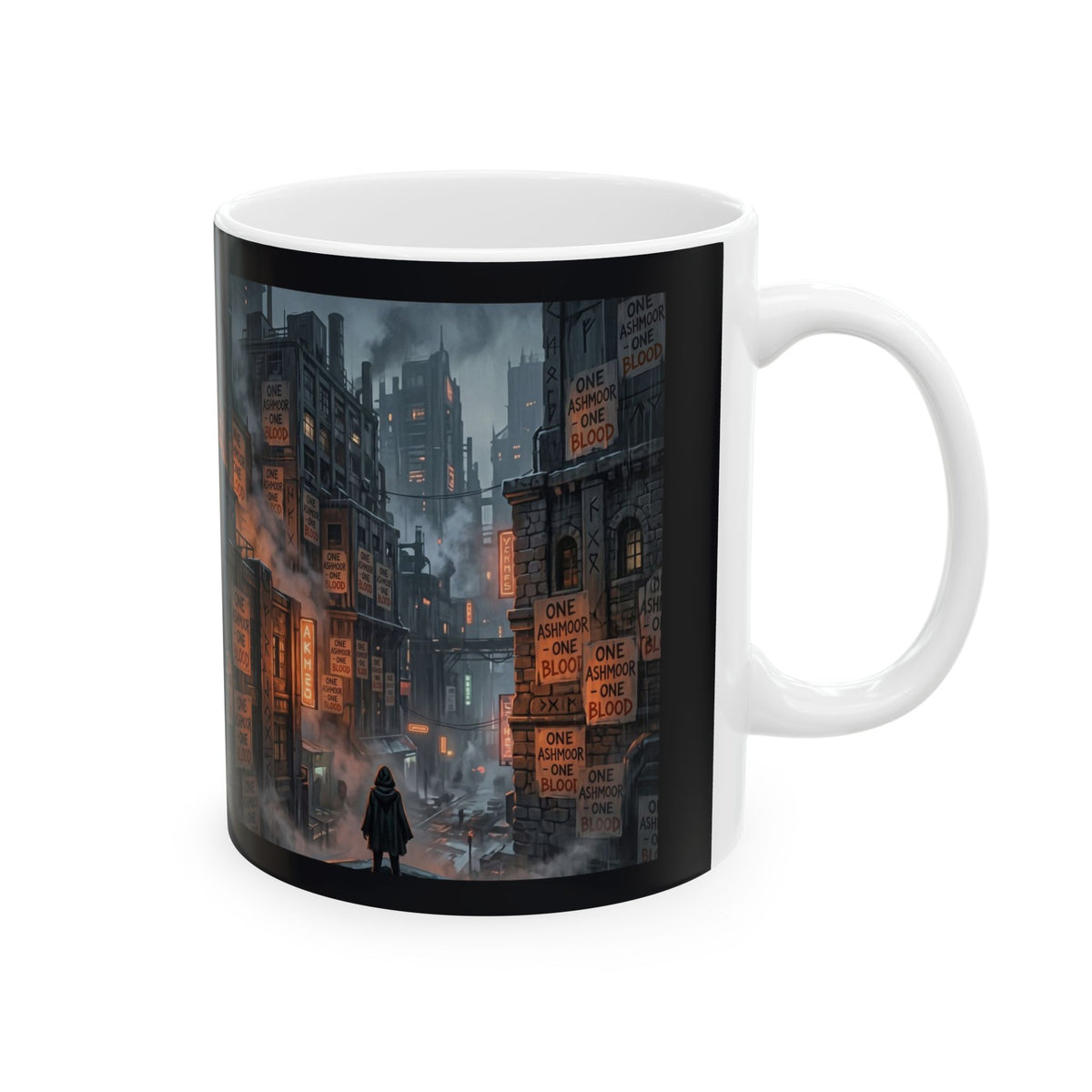 One Ashmoor One Blood Ceramic Mug - Dark Fantasy City Coffee Cup