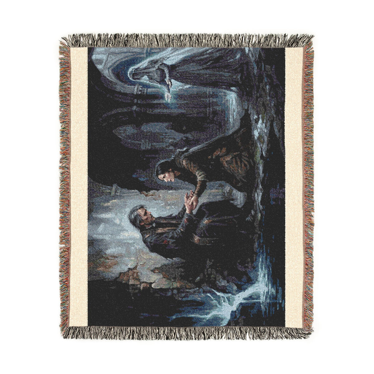 Woven Blanket - Gothic Cloister Scene Tapestry Throw (Medieval Prayer Artwork)