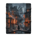 One Ashmoor One Blood Sherpa Fleece Blanket - Dark Fantasy City Throw