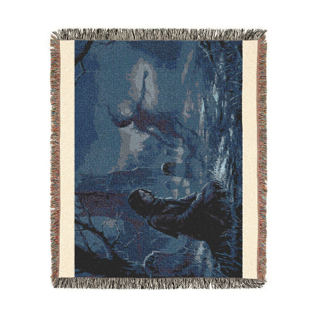Dusk Forest Woven Blanket — Witchy Mystic Twilight Throw