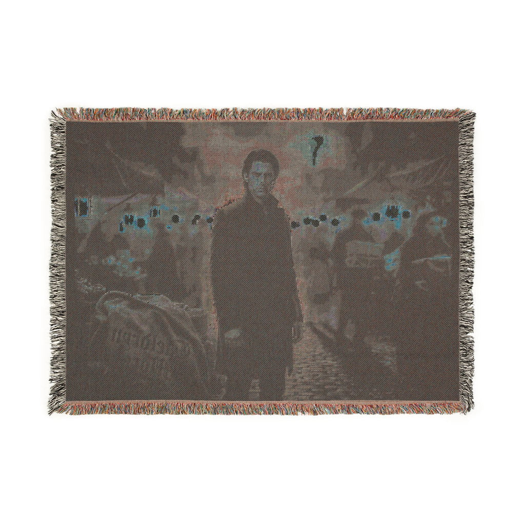 Demon in the Crowd Woven Blanket