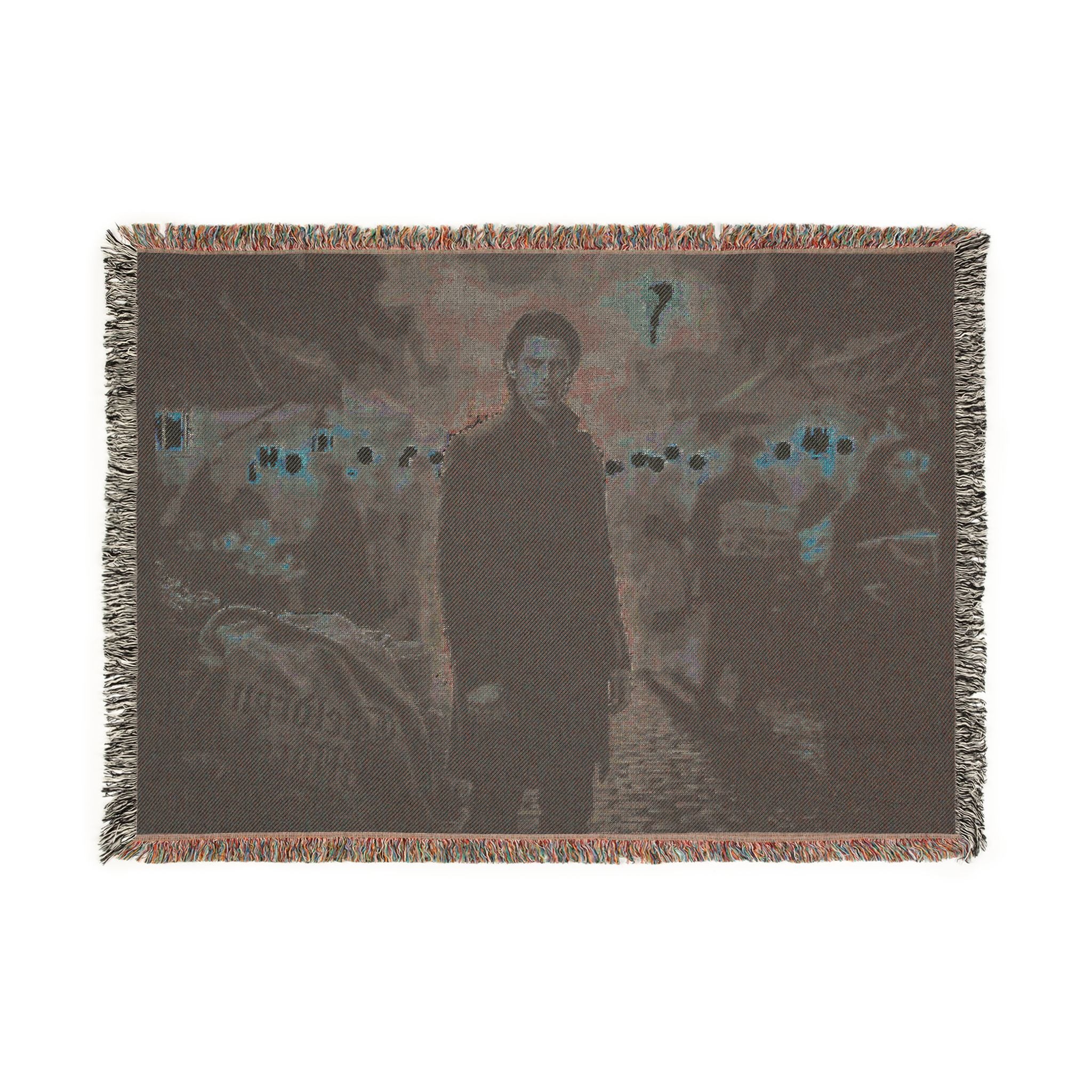Demon in the Crowd Woven Blanket
