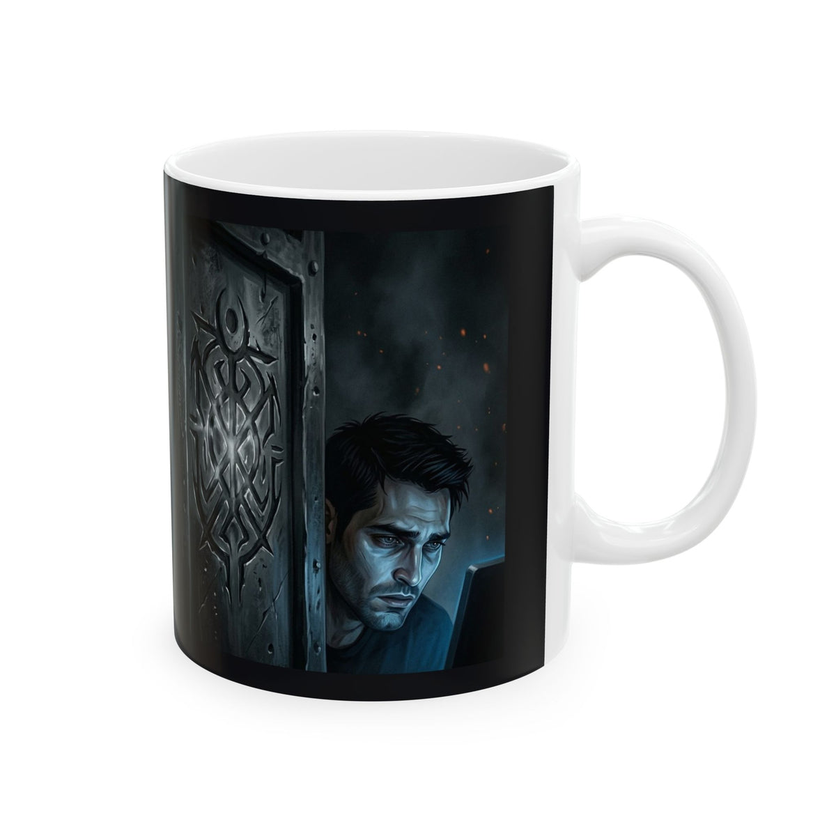 The Ward Mark Ceramic Mug - Gothic Rune Sigil Coffee Cup