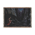Gothic Cavern Woven Blanket — Dark Fantasy Cave Scene Throw