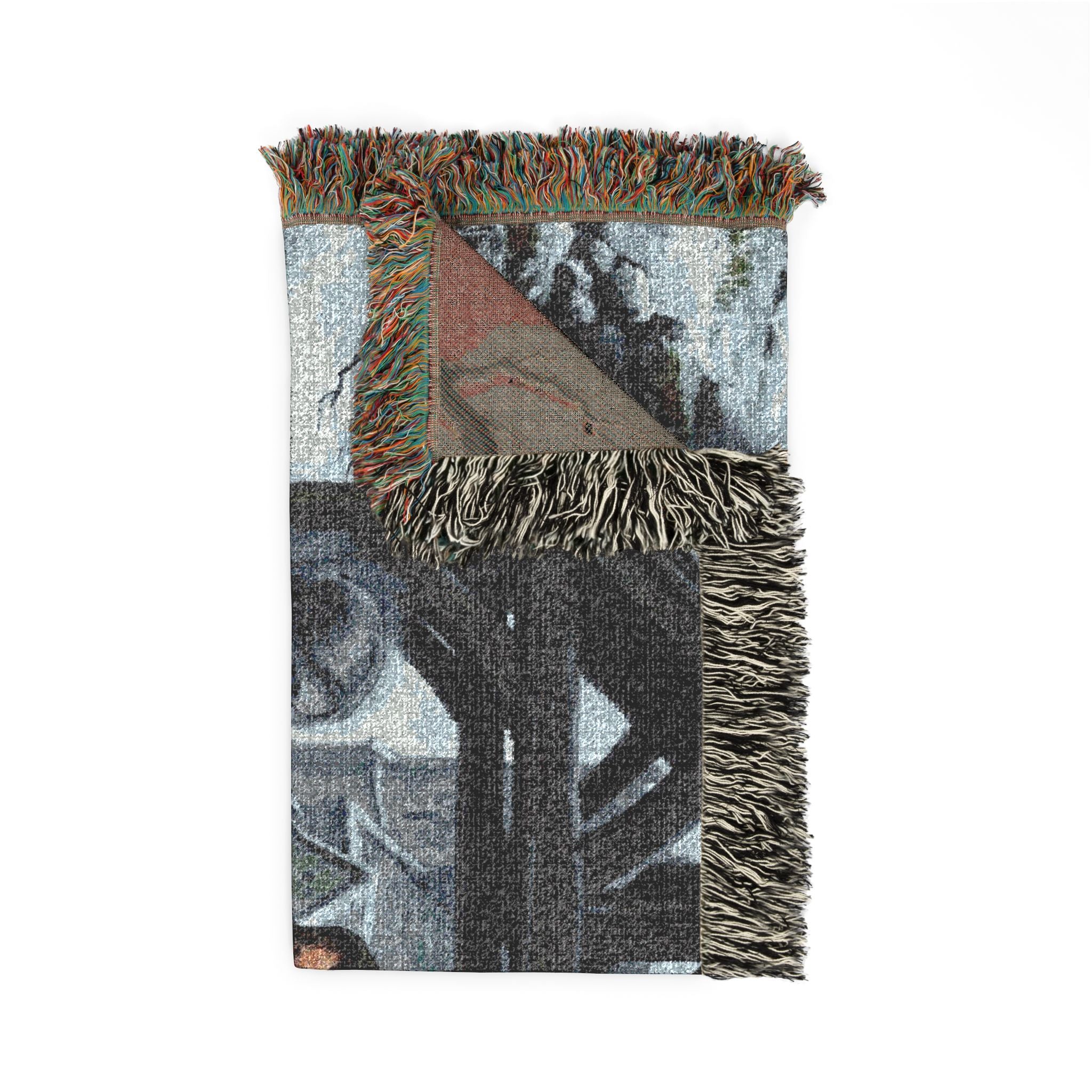 Woven Blanket — Vintage Winter Monastery Scene Throw