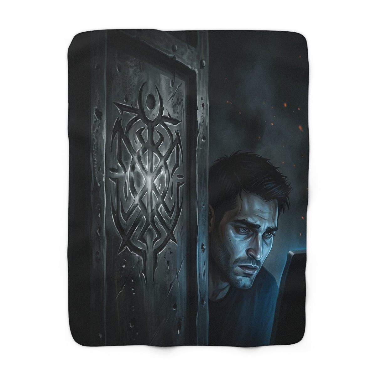 The Ward Mark Sherpa Fleece Blanket - Gothic Rune Sigil Throw