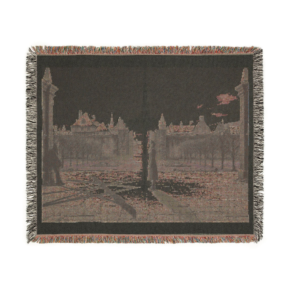 Woven Blanket — Cityscape Night & Dawn Tapestry Throw