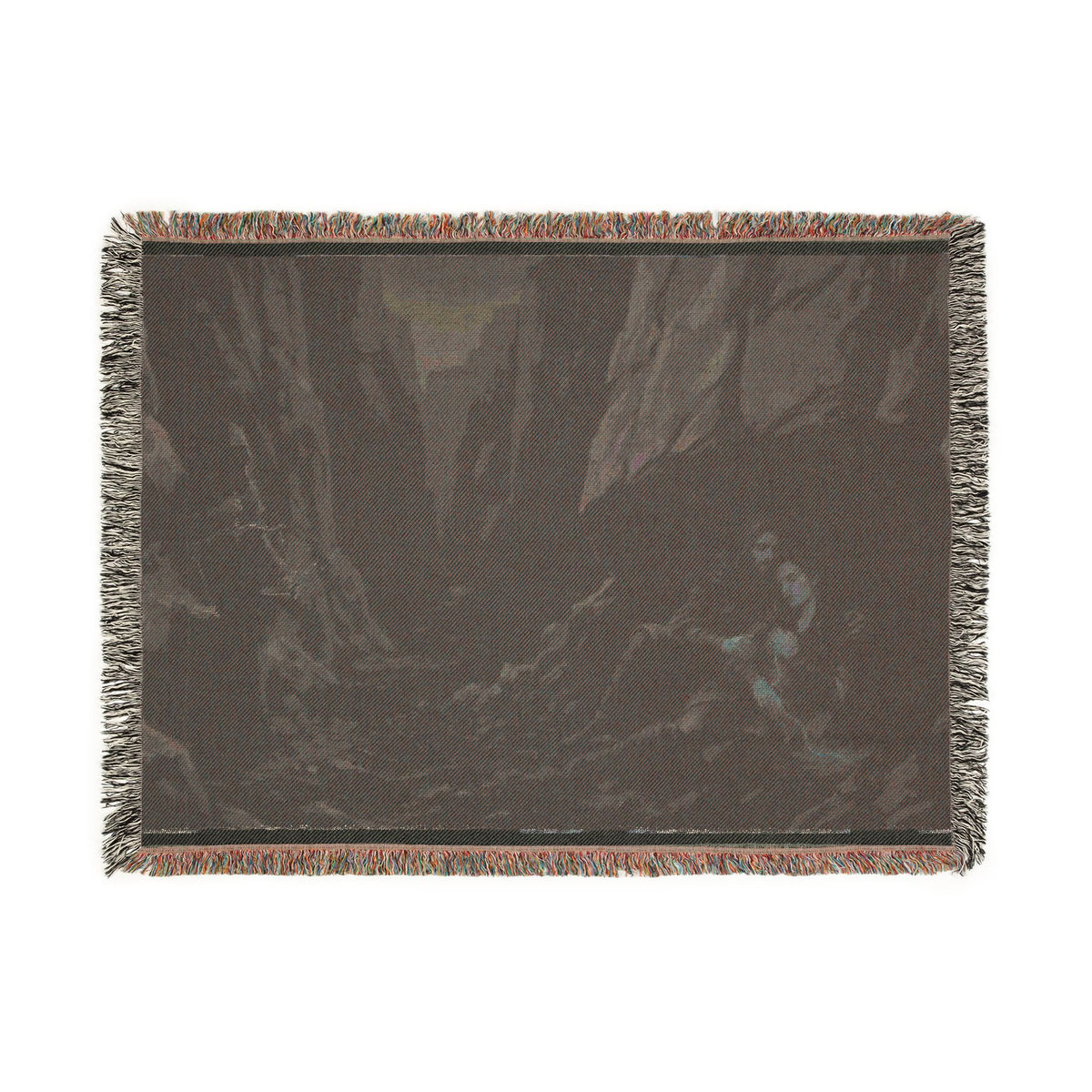 Gothic Cavern Woven Blanket — Dark Fantasy Cave Scene Throw