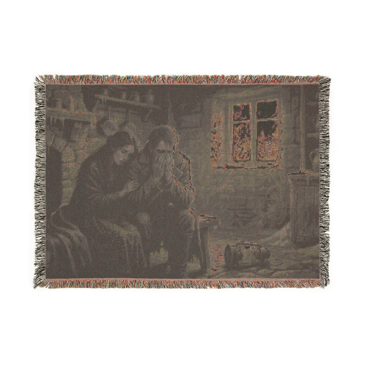 Heirloom Woven Throw Blanket — Vintage Cottage Embrace Design