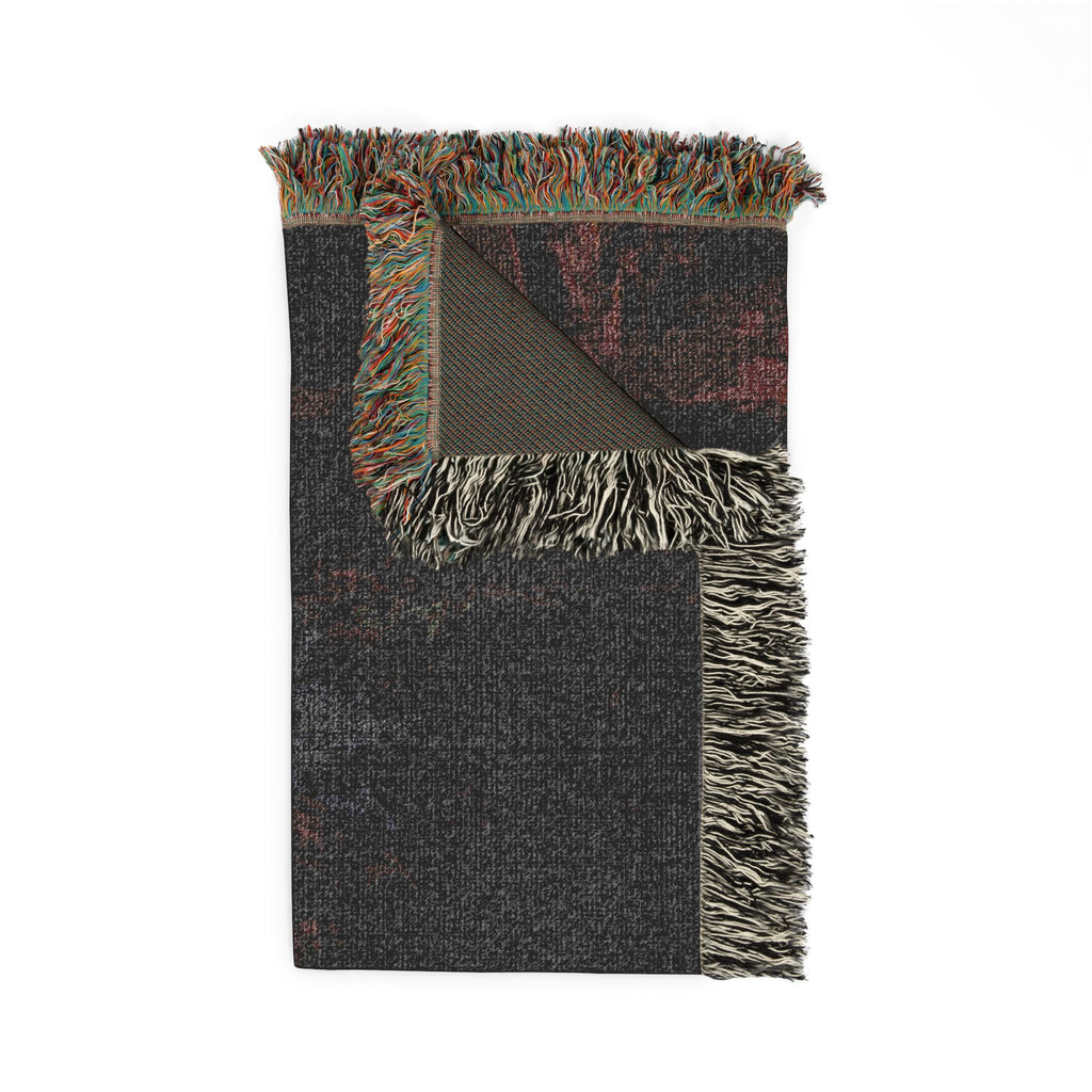 Shadowed Candlelight Woven Blanket — Witchy Occult Throw