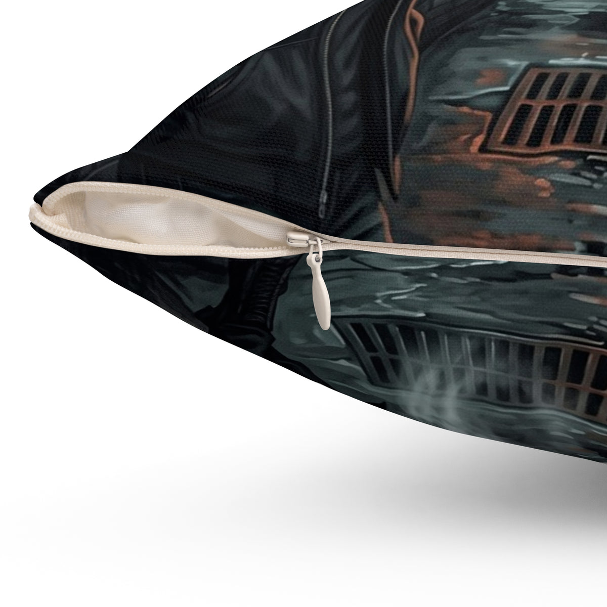 The Hunters Alley Throw Pillow - Neon Noir Dark Romance Accent Cushion