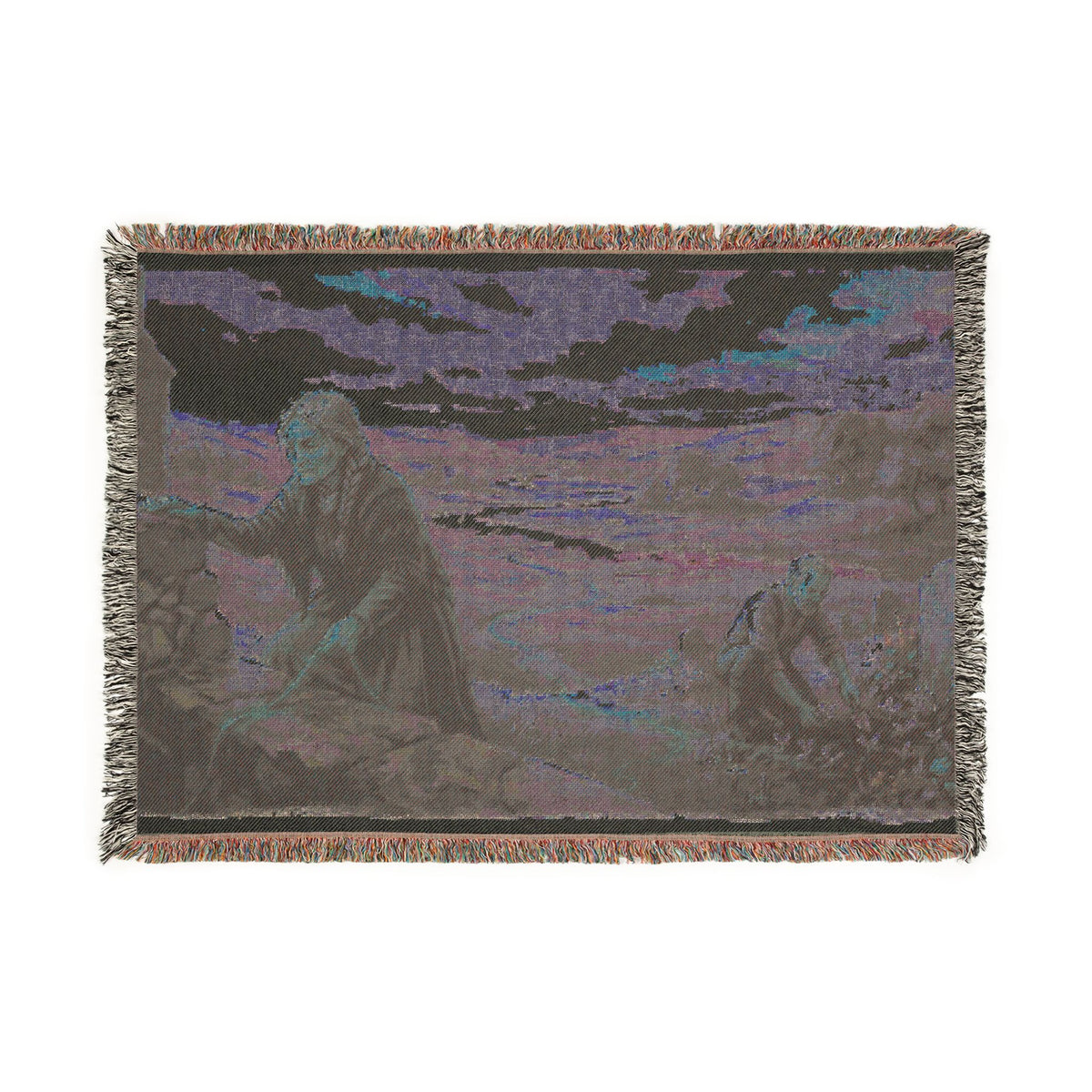 Pastoral Landscape Woven Blanket — Religious Countryside Throw