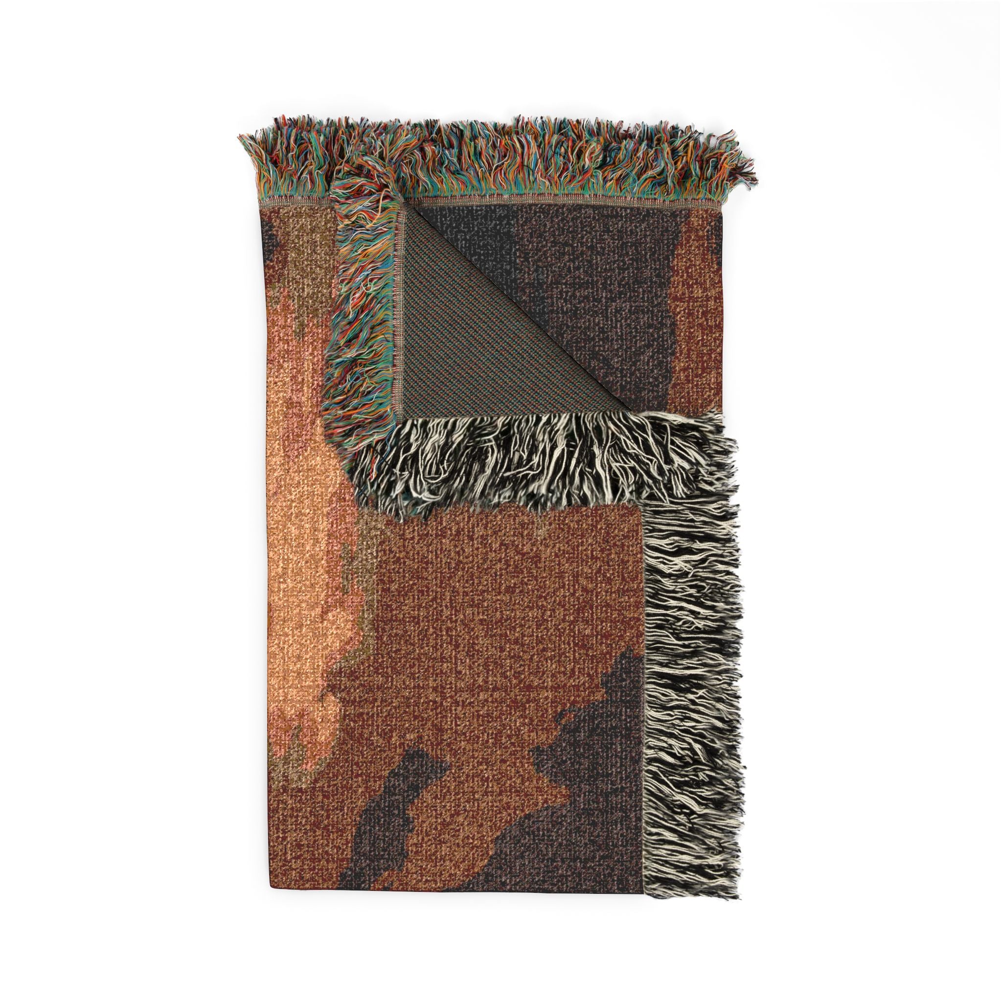Mystic Night Woven Blanket — Surreal Moonlit Landscape Throw
