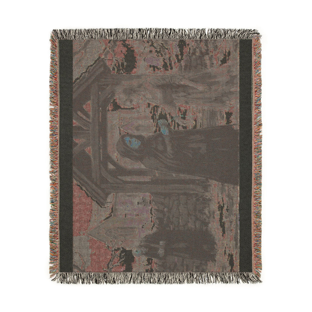Woven Blanket — Vintage Winter Monastery Scene Throw