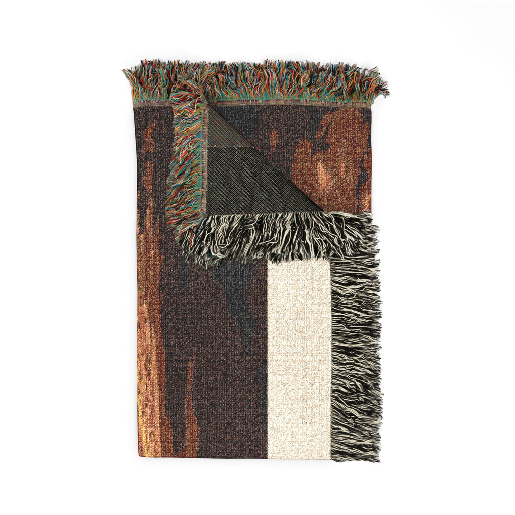 Nativity Scene Woven Blanket - Rustic Christmas Throw