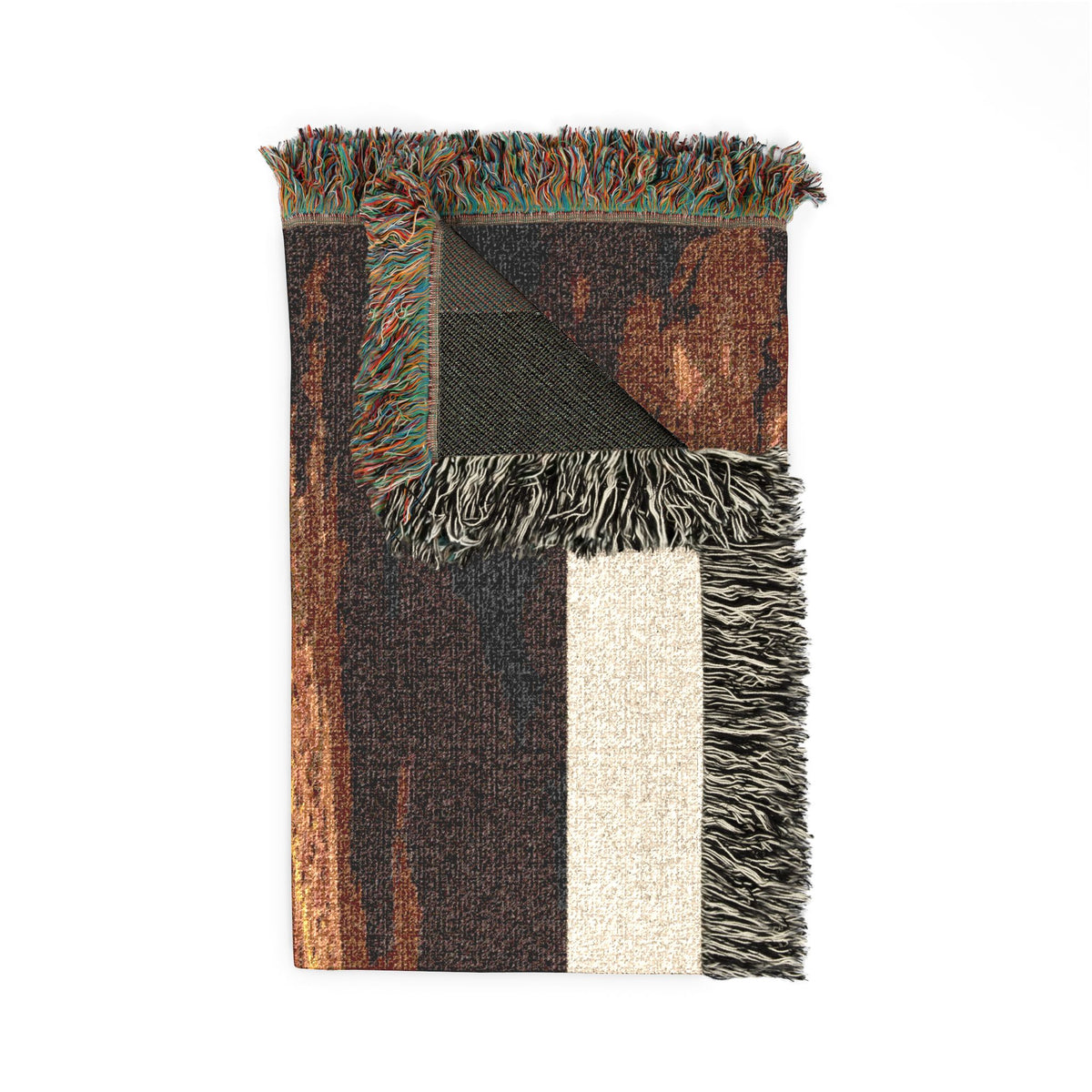 Nativity Scene Woven Blanket - Rustic Christmas Throw