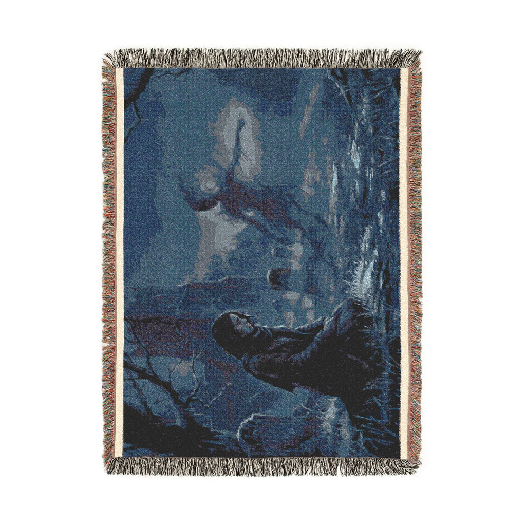 Dusk Forest Woven Blanket — Witchy Mystic Twilight Throw