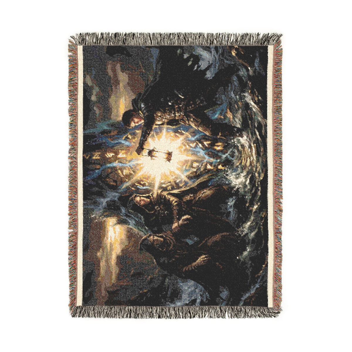 Woven Blanket — Angelic Sword & Light Tapestry Throw