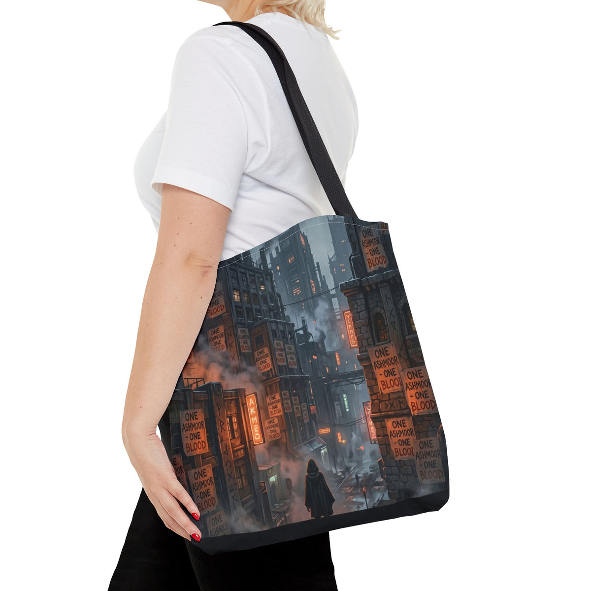 One Ashmoor One Blood Tote Bag - Dark Fantasy City Book Bag