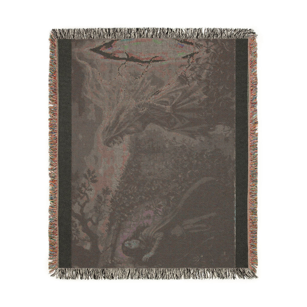 Midnight Ink Woven Blanket — Occult Mystic Tapestry Throw