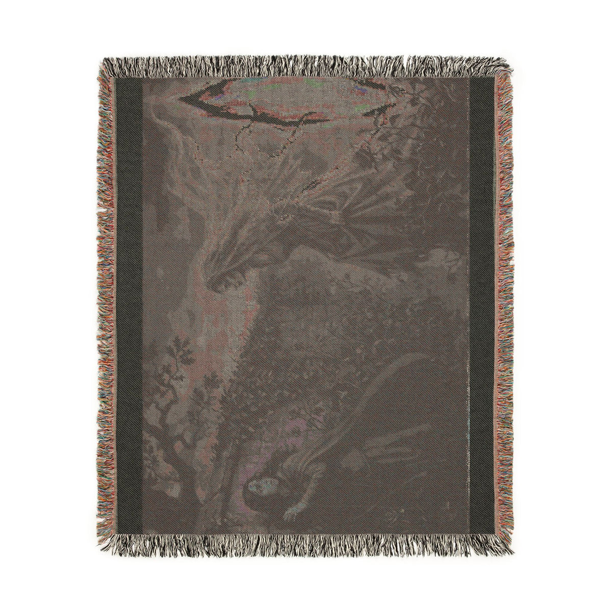 Midnight Ink Woven Blanket — Occult Mystic Tapestry Throw