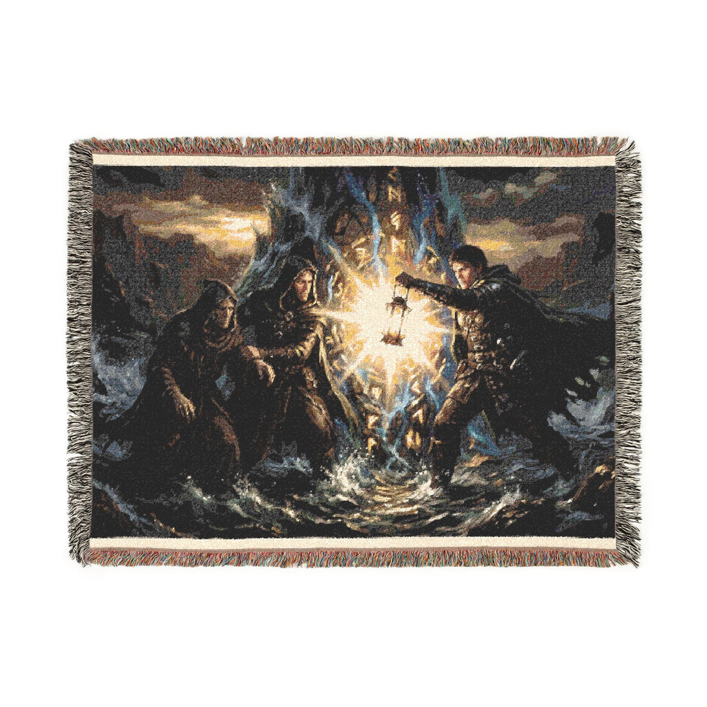 Woven Blanket — Angelic Sword & Light Tapestry Throw