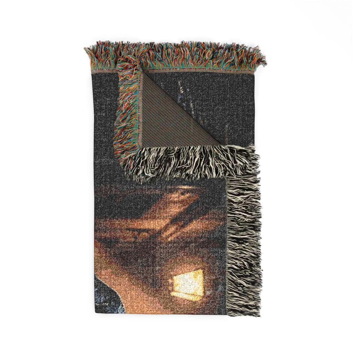 Sable in the Rain Woven Blanket — Cozy Night Reader Throw