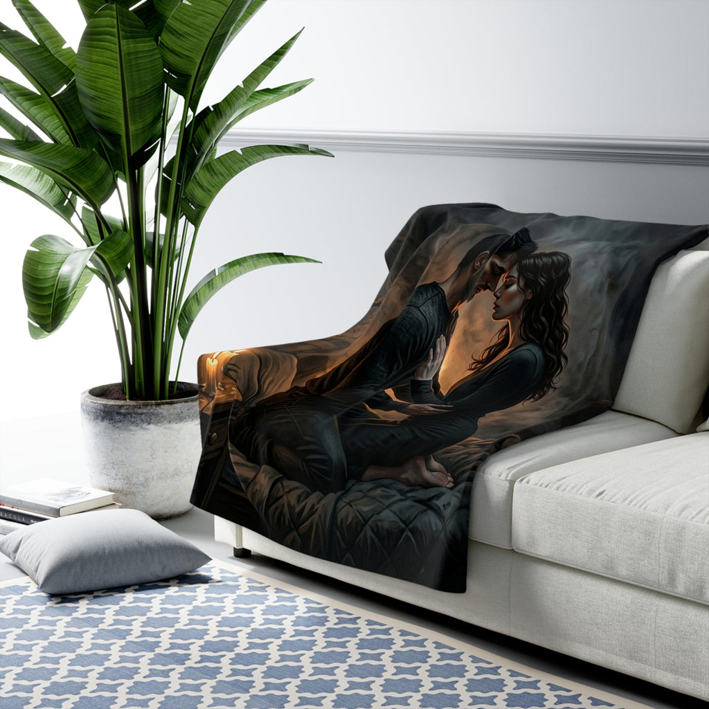 True Name Sherpa Fleece Blanket - Candlelit Dark Romance Throw