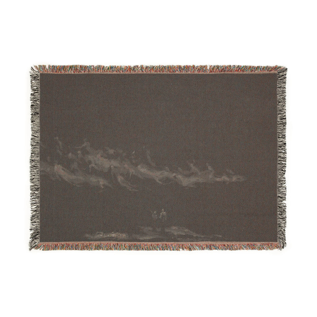 Woven Blanket - Subtle Night Sky Throw with Wispy Cloud Design
