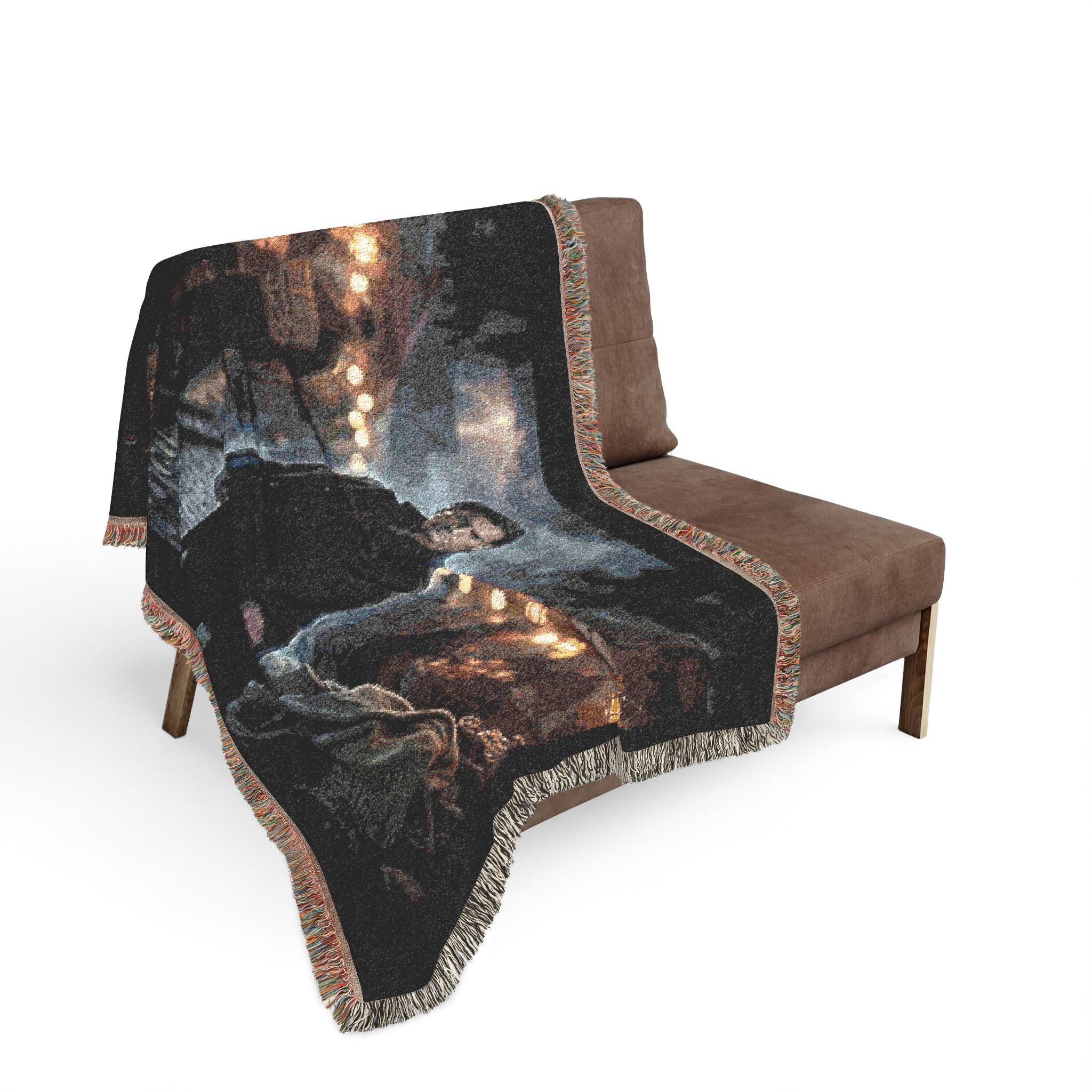 Demon in the Crowd Woven Blanket